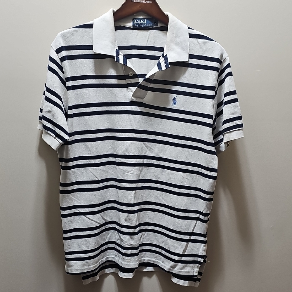 Polo by Ralph Lauren White and Black Striped Polo Shirt